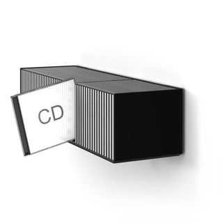 CD-Designregal in schwarz für bis zu 48 CD´s