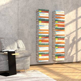 Unsichtbares Bücherregal 4er-Set klein in weiss
