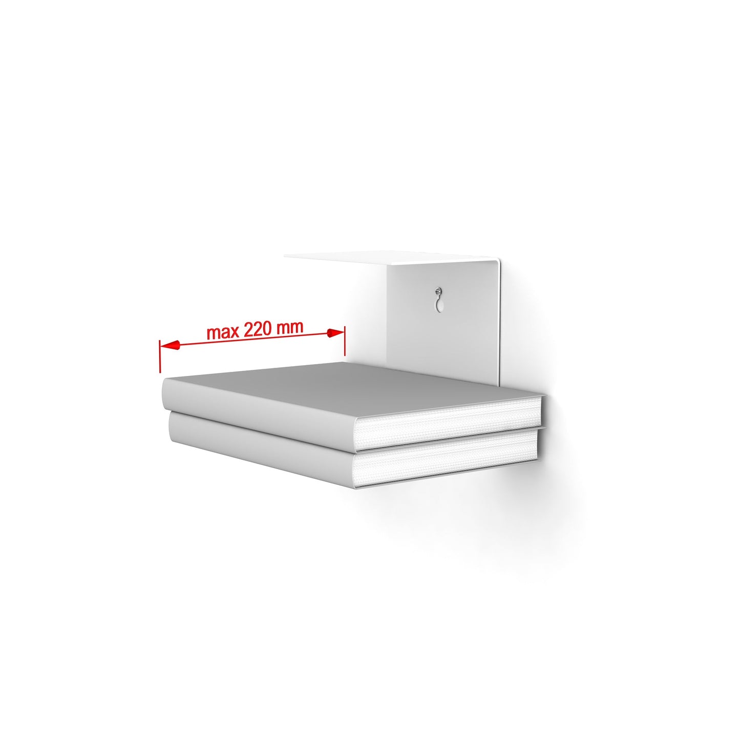 Unsichtbares Bücherregal 6er-Set klein in weiss